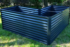 OUTFLEXX Eck-Hochbeet, anthrazit, Aluminium-Zink-Stahl, 210x210x90x84cm