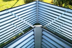 OUTFLEXX Eck-Hochbeet, silber, Aluminium-Zink-Stahl, 270x270x90x84cm