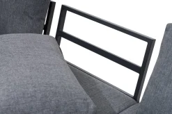 OUTFLEXX Ecklounge, anthrazit matt, Alu/Holzoptik, 5 Personen, Seitenablage