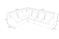 OUTFLEXX Ecklounge, grau, Polyrattan, 4tlg, 5-6 Personen, inkl. Polster und Kissen