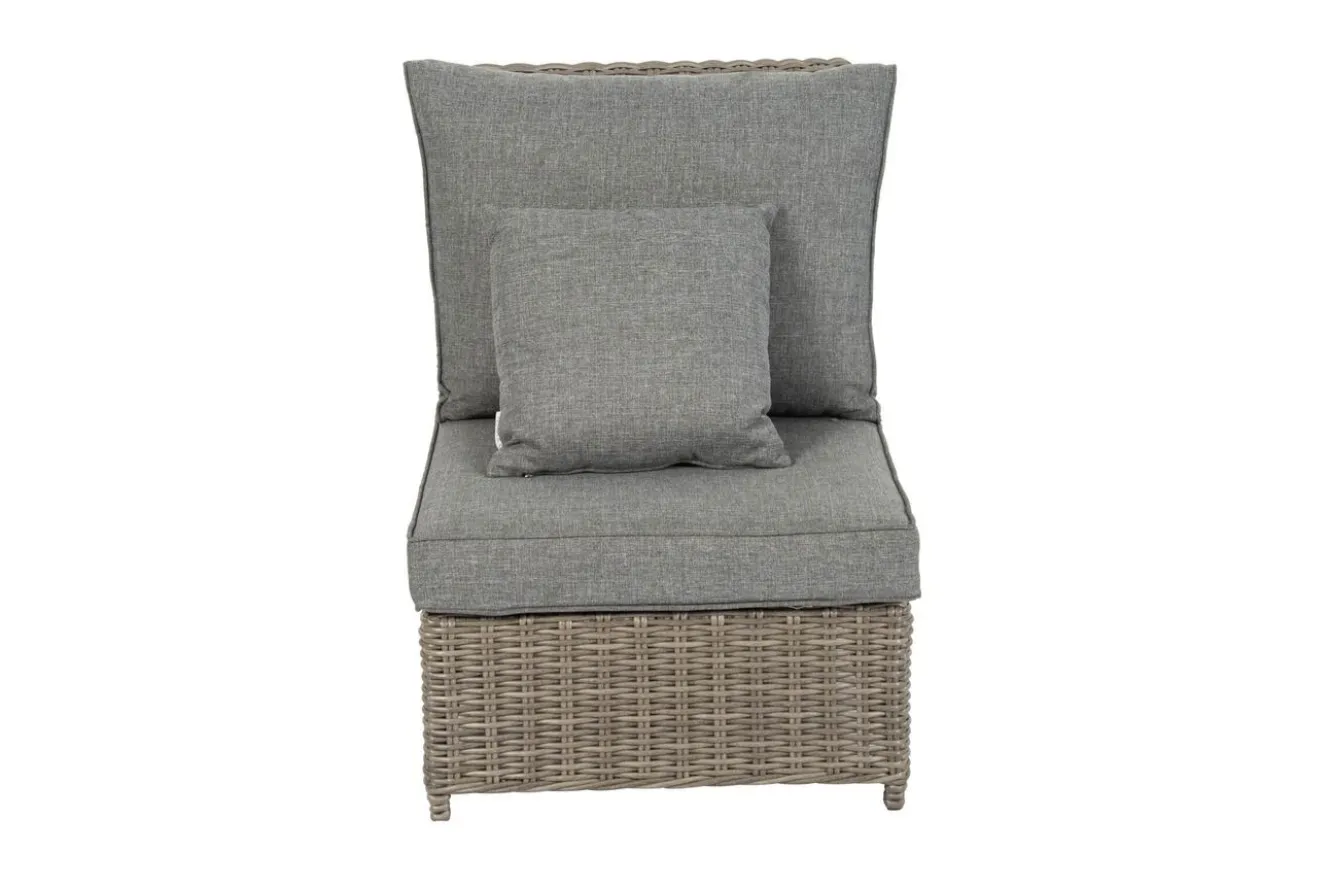 OUTFLEXX Ecklounge, grau, Polyrattan, 4tlg, 5-6 Personen, inkl. Polster und Kissen