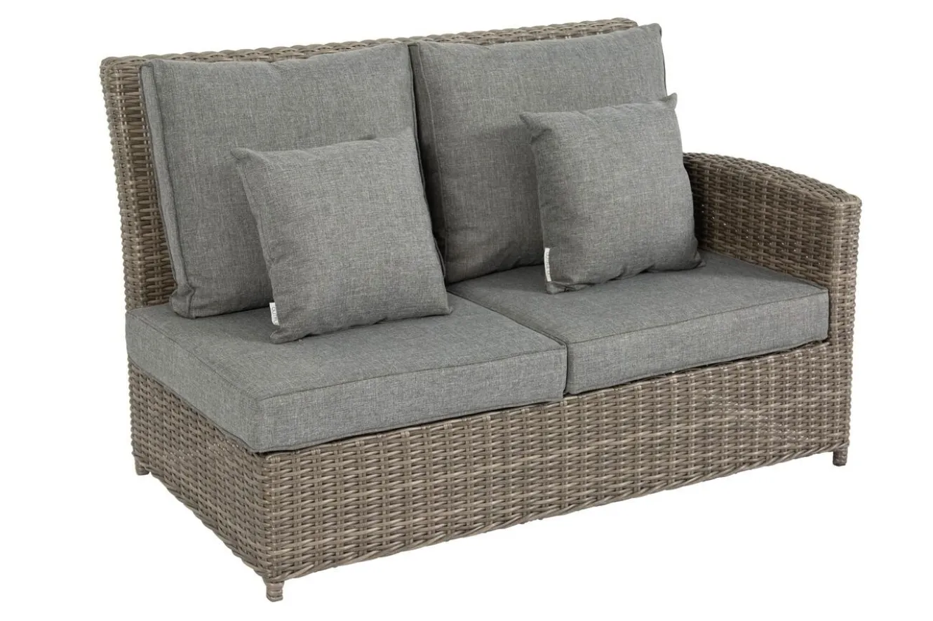 OUTFLEXX Ecklounge, grau, Polyrattan, 4tlg, 5-6 Personen, inkl. Polster und Kissen