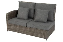 OUTFLEXX Ecklounge, grau, Polyrattan, 4tlg, 5-6 Personen, inkl. Polster und Kissen