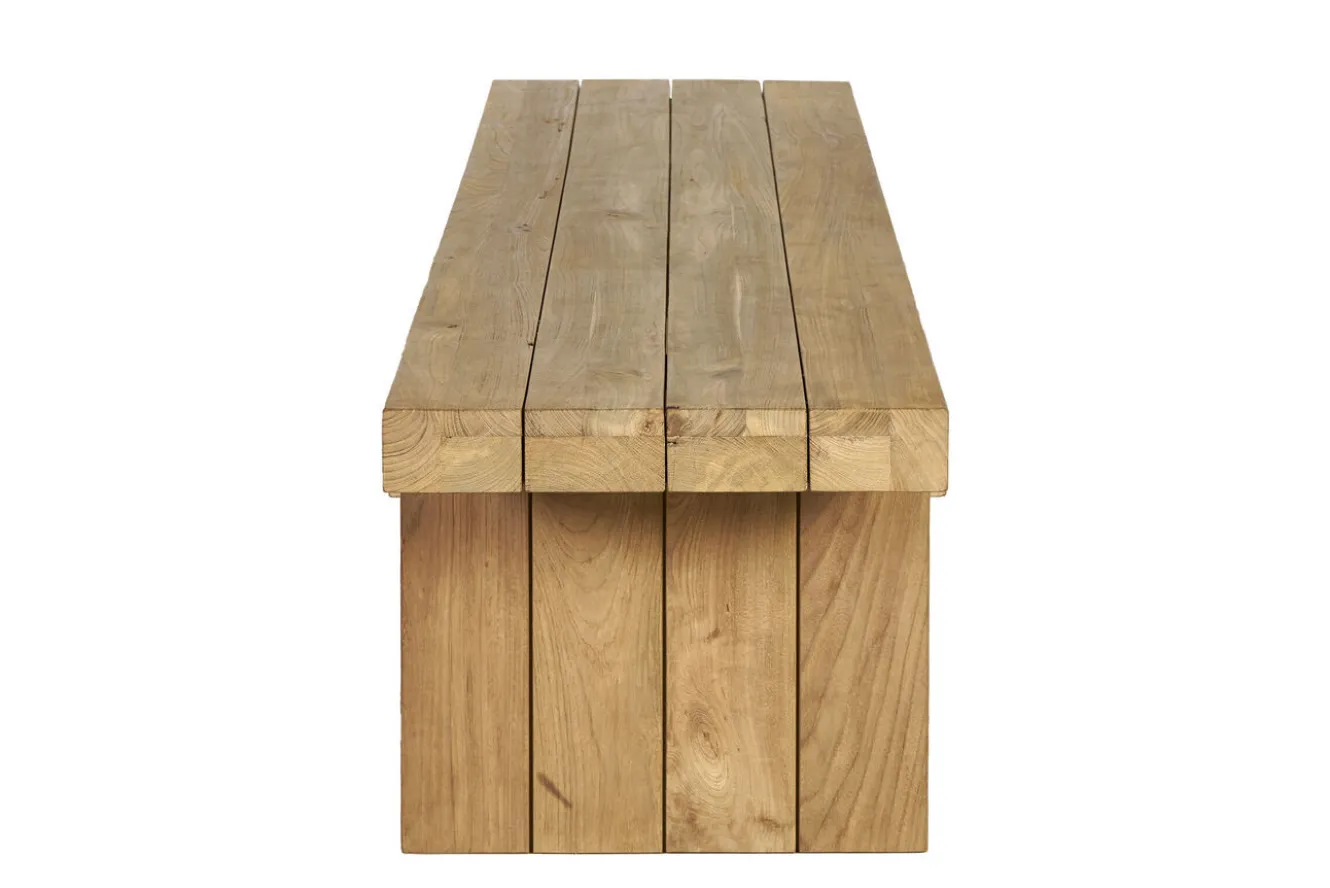 OUTFLEXX Encino Bank, natur, recycled FSC-Teak, 220 x 40 x 46 cm