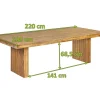 OUTFLEXX Encino Esstisch, natur, recyceltes Teak, 220 x 100 cm, FSC®-zertifiziertes Produkt