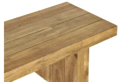 OUTFLEXX Encino Garten-Essgruppe, natur/recyceltes Teak, Bank 220x50, Tisch 220x107, Gebürstet, Recycled, FSC®-zertifiziertes Produkt