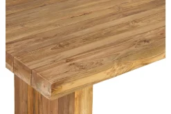 OUTFLEXX Encino Garten-Essgruppe, natur/recyceltes Teak, Bank 220x50, Tisch 220x107, Gebürstet, Recycled, FSC®-zertifiziertes Produkt