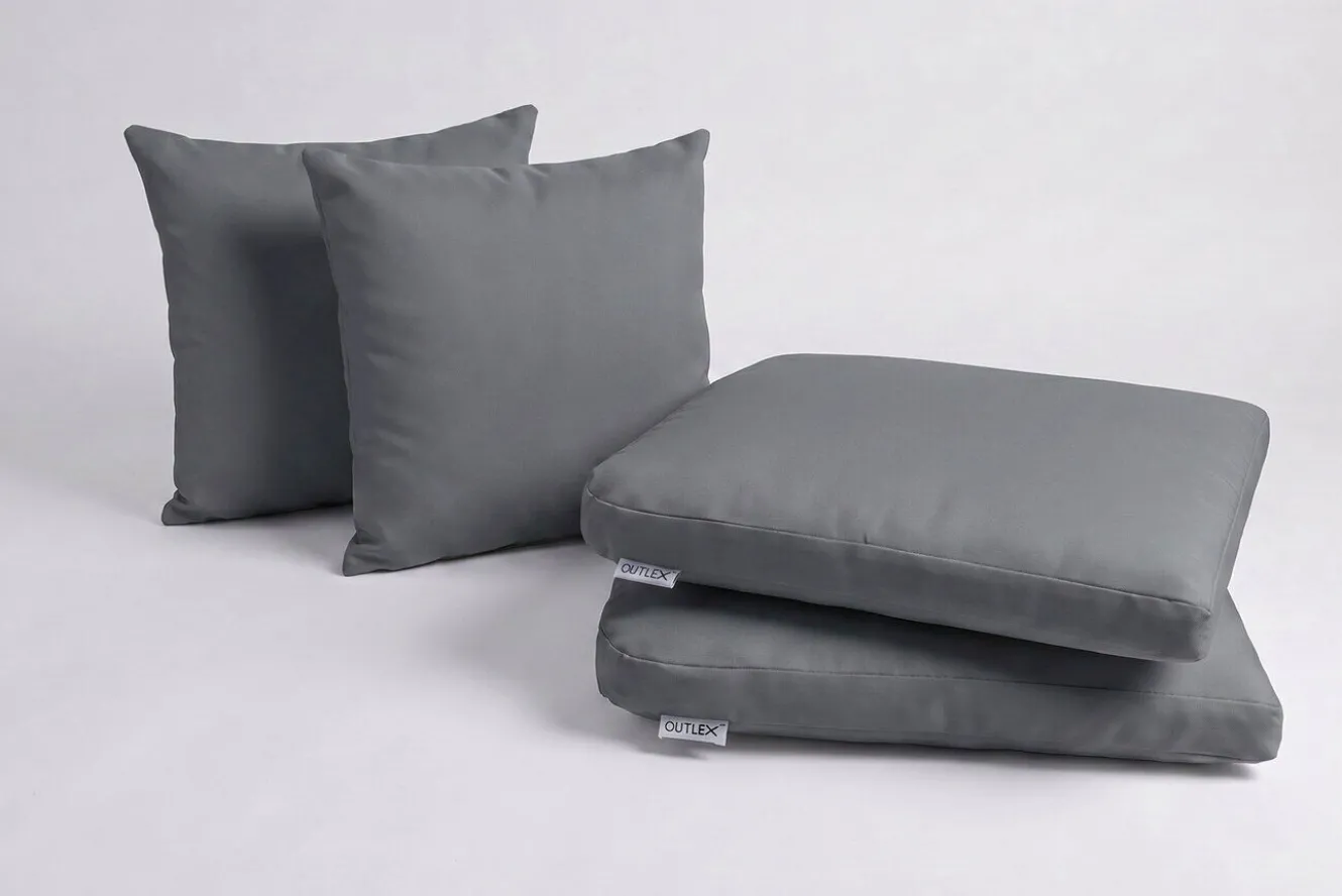 OUTFLEXX Ersatzbezugset, 4-teilig, grau, für 2er Set Sessel 2035
