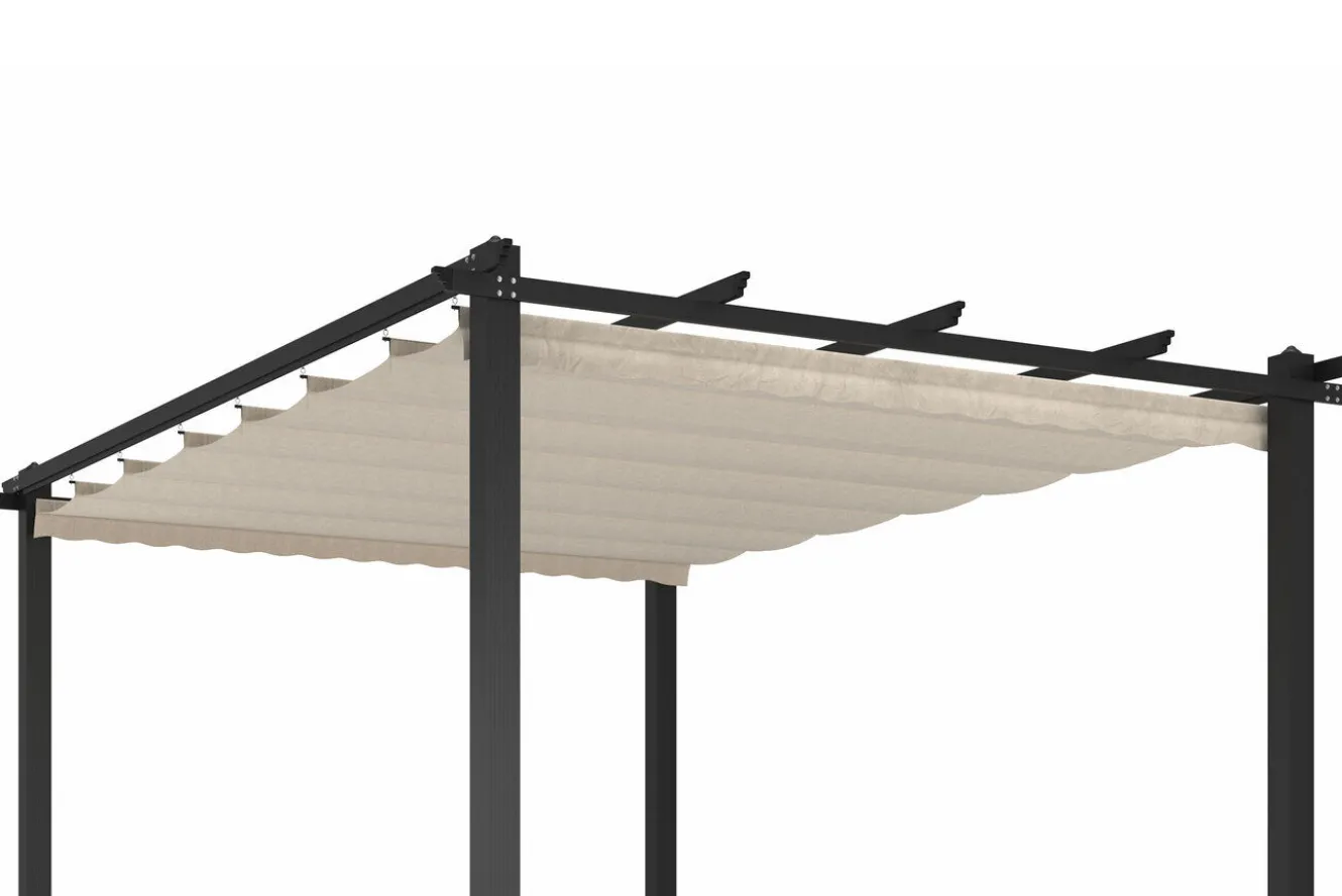 OUTFLEXX Ersatzdach Flachdachpergola, creme/weiß, Polyester, 4 x 3 m, mit Air-Vent System, witterungs- & UV-beständig