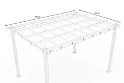 OUTFLEXX Ersatzdach Flachdachpergola, creme/weiß, Polyester, 4 x 3 m, mit Air-Vent System, witterungs- & UV-beständig