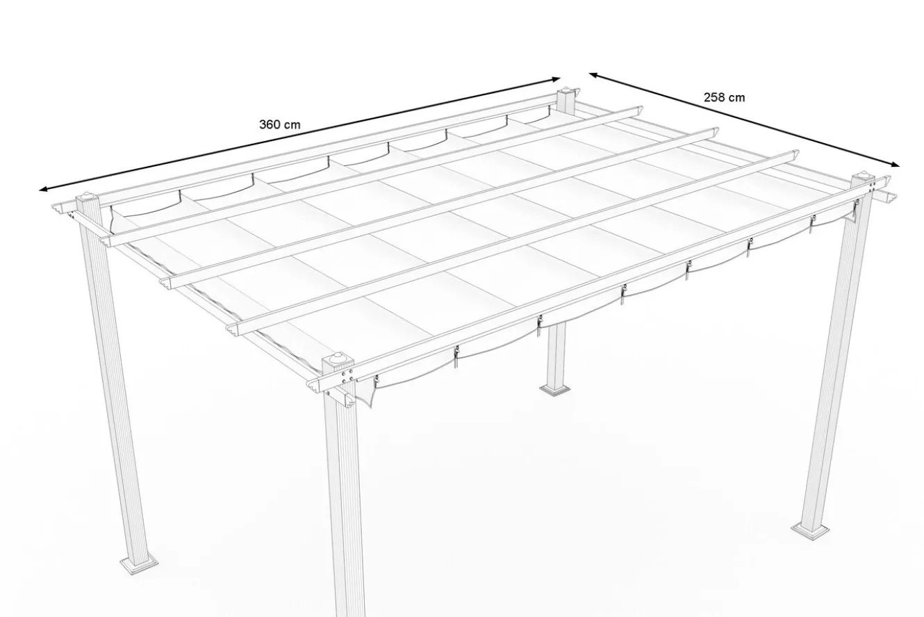 OUTFLEXX Ersatzdach Flachdachpergola, creme/weiß, Polyester, 4 x 3 m, mit Air-Vent System, witterungs- & UV-beständig
