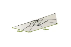 OUTFLEXX Ersatzdach für Ampelschirme, Polyester, creme, 350x350cm