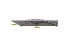 OUTFLEXX Ersatzdach für Mittelstockschirme, anthrazit, Polyester, 270x150cm