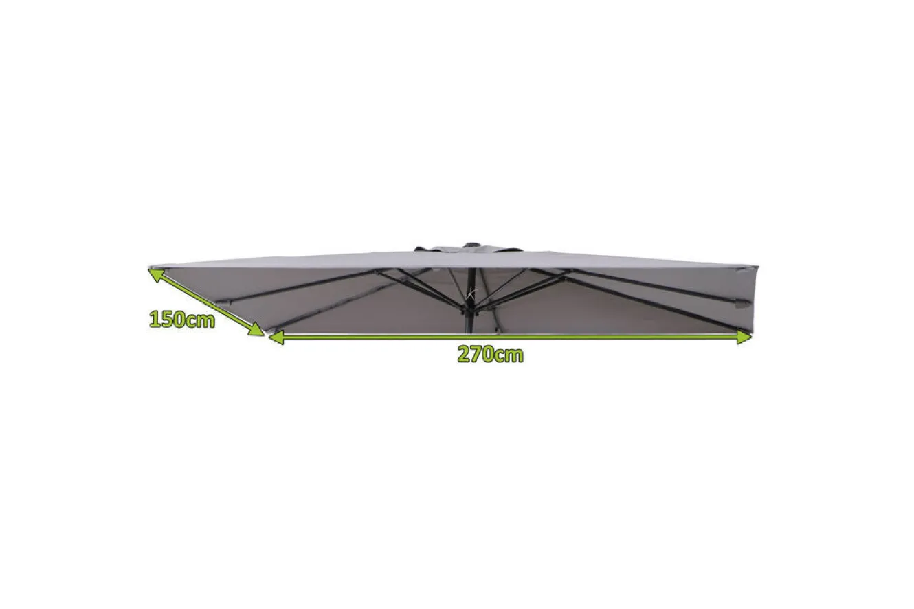 OUTFLEXX Ersatzdach für Mittelstockschirme, anthrazit, Polyester, 270x150cm