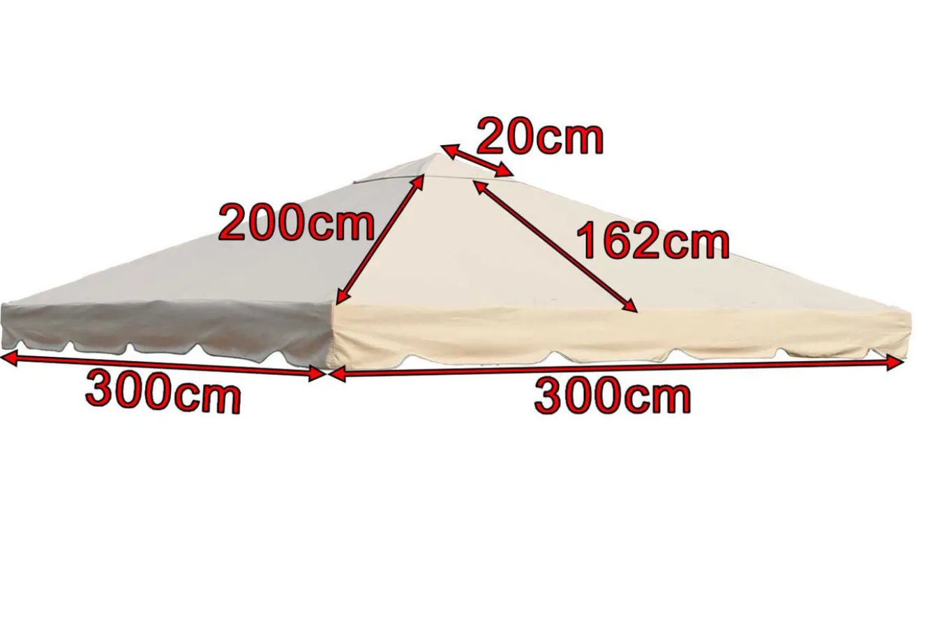 OUTFLEXX Ersatzdach für Sahara Pavillon, beige, Polyester, 300x300cm