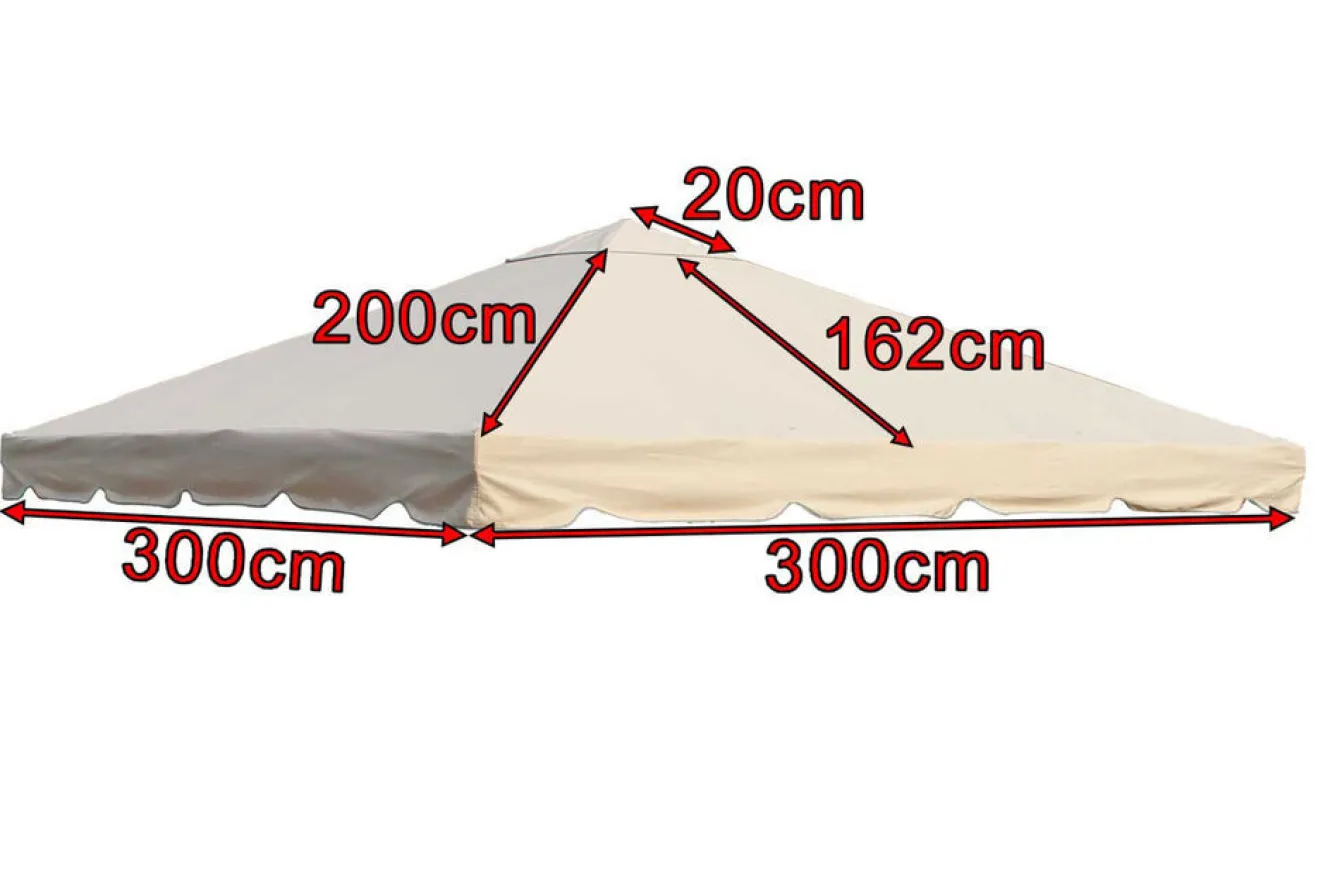 OUTFLEXX Ersatzdach für Sahara Pavillon, beige, Polyester, 300x300cm