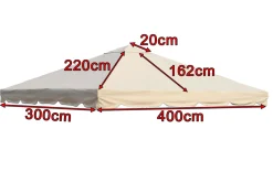 OUTFLEXX Ersatzdach für Sahara Pavillon, beige, Polyester, 300 x 400 cm