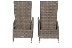 OUTFLEXX 2er Set Dining Sessel, grau, Polyrattan, je 55 x 65 x 112 cm, Rücken stufenlos verstellbar