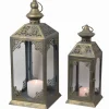 OUTFLEXX 2-er Set Laterne, blau/gold, Metall, H ca. 26/38,5 cm