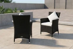 OUTFLEXX 2er Set Sessel, schwarz, Polyrattan inkl. Kissen und Polster