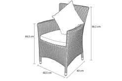 OUTFLEXX 2er Set Sessel, schwarz, Polyrattan inkl. Kissen und Polster