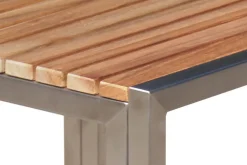 OUTFLEXX 2er-Set Sonnenliegen, taupe, Edelstahl/Textilene, 195 x 74 cm, mit Beistelltisch 45 x 45 cm, FSC®-zertifiziertes Produkt
