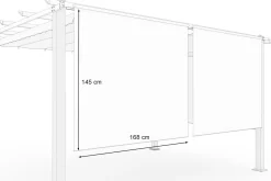 OUTFLEXX 2er Vorhangset, anthrazit, Polyester, 170 x 150 cm, witterungs- & UV-beständig, passend für Pergola 3x4 m/4x4 m