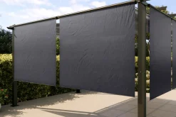 OUTFLEXX 2er Vorhangset, anthrazit, Polyester, 170 x 150 cm, witterungs- & UV-beständig, passend für Pergola 3x4 m/4x4 m