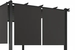 OUTFLEXX 2er Vorhangset, anthrazit, Polyester, 170 x 150 cm, witterungs- & UV-beständig, passend für Pergola 3x4 m/4x4 m