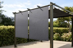 OUTFLEXX 2er Vorhangset, anthrazit, Polyester, 120 x 150 cm, pflegeleicht, passend für Pergola 3x4 m/4x4 m