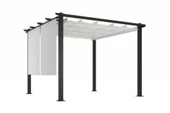 OUTFLEXX 2er Vorhangset, Creme, Polyester, ca. 120 x 150 cm, witterungs- & UV-beständig, passend für Pergola 3x3 m/3x4 m