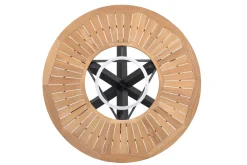 OUTFLEXX Esstisch, anthrazit matt, Alu/Teak, Ø150x75 cm, mit Glasinlay