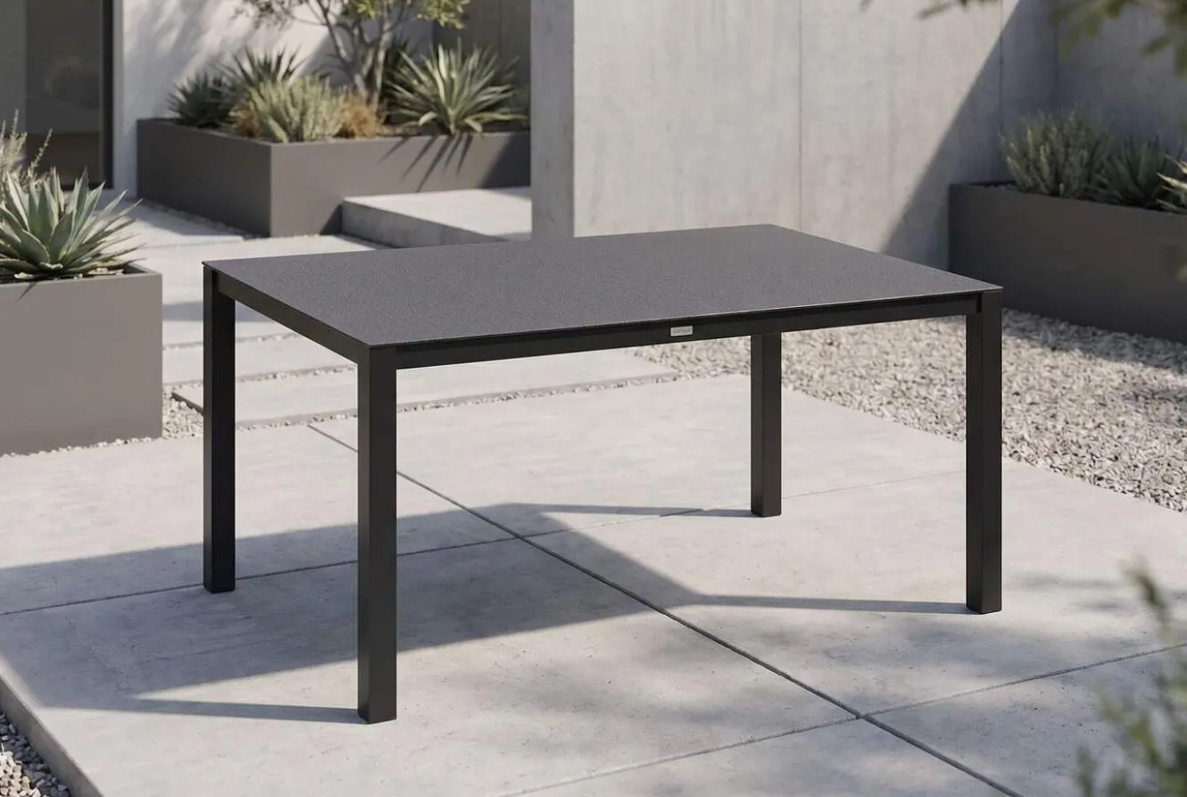 OUTFLEXX Esstisch, anthrazit, Aluminium/Spraystone, 160x95 cm