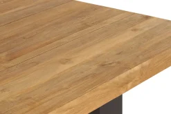 OUTFLEXX Esstisch, anthrazit/natur, Alu/recyceltes Teak, 220 x 100 cm, rustikal gebürstet, FSC®-zertifiziertes Produkt