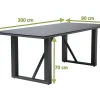 OUTFLEXX Esstisch, anthrazit, Aluminium, Glaskeramik, 200x90 cm