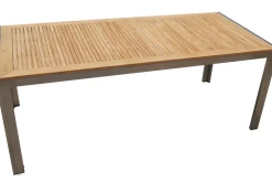 OUTFLEXX Esstisch, Edelstahl/Teakholz, 200x90cm