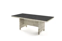 OUTFLEXX Esstisch, grau/dessert-beige, Alu/bedrucktes Glas, 200 x 95 cm, witterungsbeständig, kratzfest