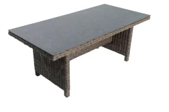 OUTFLEXX Esstisch, grau, Polyrattan, 200 x 95 cm, Tischplatte Spraystone, 6mm, aufliegend