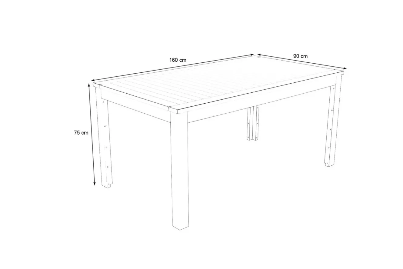 OUTFLEXX Esstisch, natur, Akazie, 160 x 90 cm, FSC®-zertifiziertes Produkt