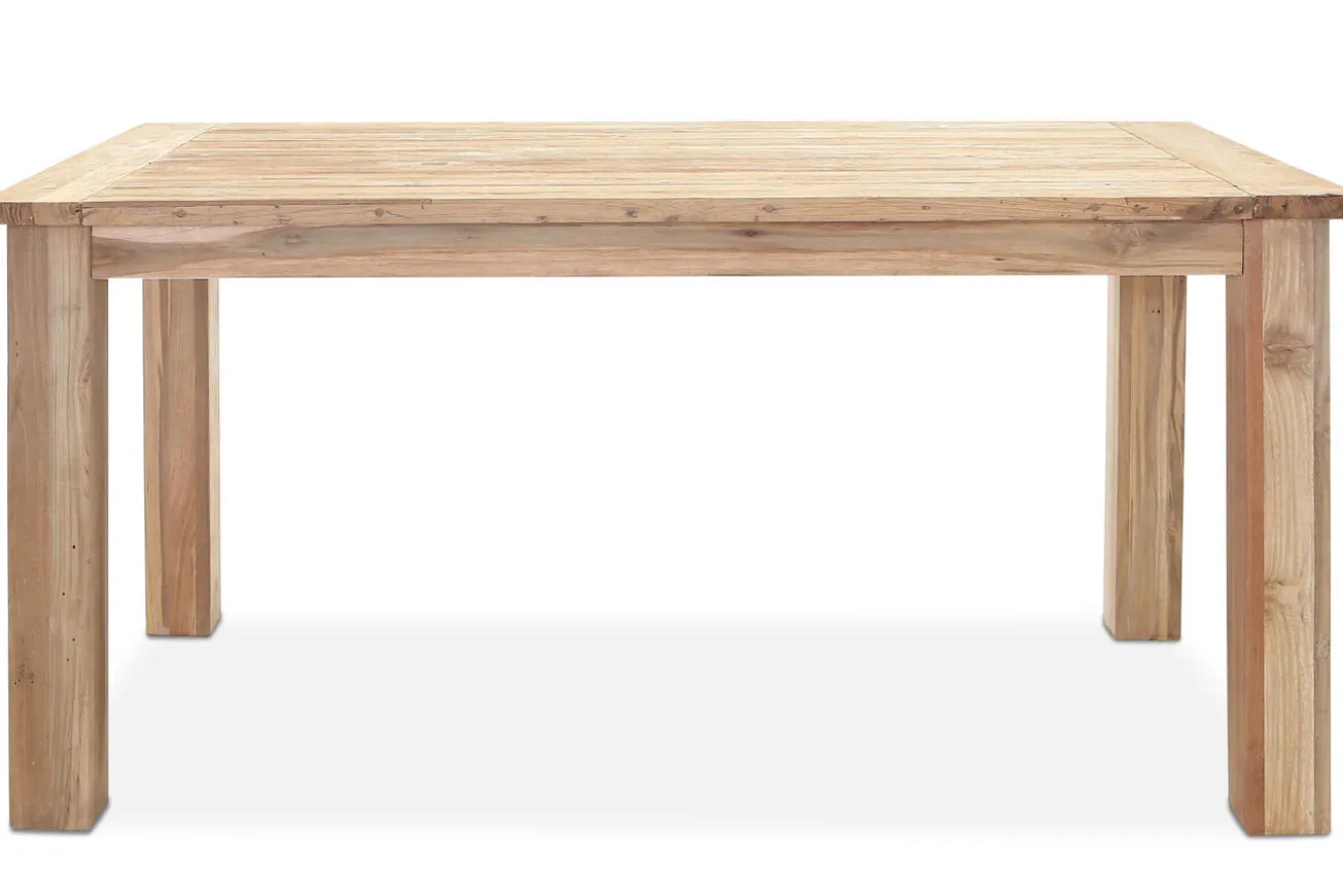 OUTFLEXX Esstisch, natur, recyceltes SLVK-Teakholz, Plattenstärke 30 mm, 160 x 90 x 77 cm