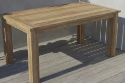 OUTFLEXX Esstisch, natur, recyceltes SLVK-Teakholz, Plattenstärke 30 mm, 160 x 90 x 77 cm