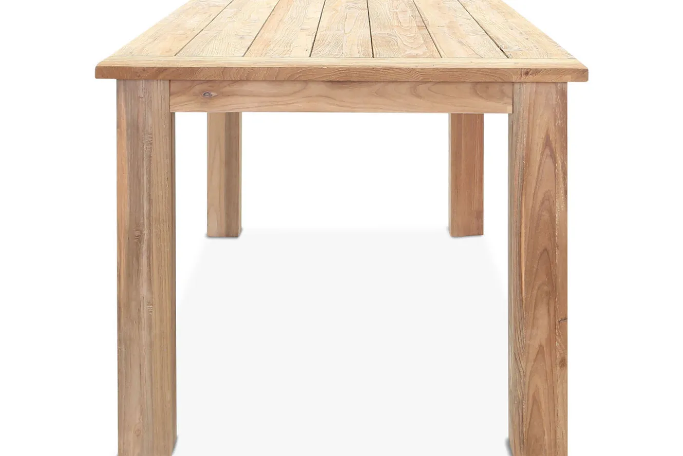OUTFLEXX Esstisch, natur, recyceltes SLVK-Teakholz, Plattenstärke 30 mm, 160 x 90 x 77 cm