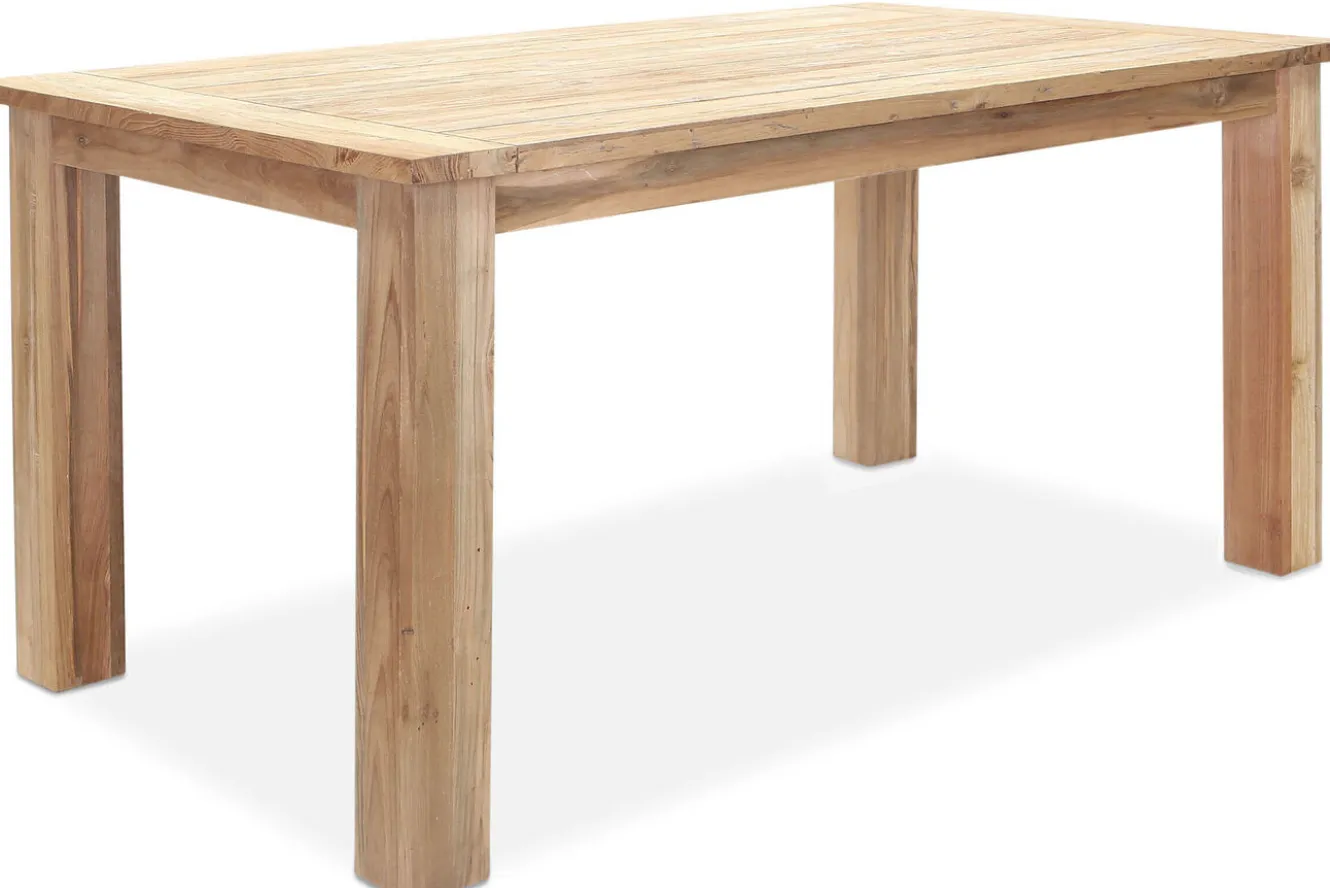 OUTFLEXX Esstisch, natur, recyceltes SLVK-Teakholz, Plattenstärke 30 mm, 160 x 90 x 77 cm