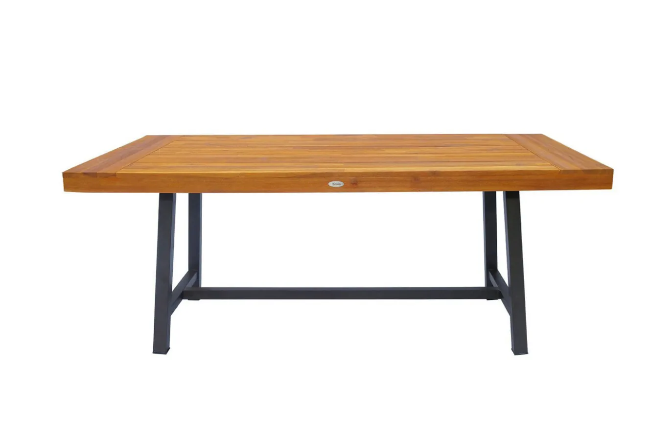 OUTFLEXX Esstisch, natur/schwarz, Akazie, 172,5 x 90 cm, FSC®-zertifiziertes Produkt