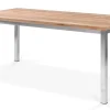 OUTFLEXX Esstisch, silber/natur, Edelstahl/ recyceltes Teak, 180x90cm, rustikal gebürstet, FSC®-zertifiziertes Produkt