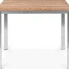 OUTFLEXX Esstisch, silber/natur, Edelstahl/ recyceltes Teak, 90x90cm, rustikal gebürstet, FSC®-zertifiziertes Produkt