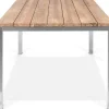 OUTFLEXX Esstisch, silber/natur, Edelstahl/ recyceltes Teak, 200x100cm, rustikal gebürstet