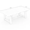 OUTFLEXX Esstisch XXL, natur, recyceltes Teak, 220x110cm, rustikal gebürstet, Tischplattenstärke 4cm, FSC®-zertifiziertes Produkt