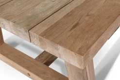 OUTFLEXX Esstisch XXL, natur, recyceltes Teak, 220x110cm, rustikal gebürstet, Tischplattenstärke 4cm, FSC®-zertifiziertes Produkt