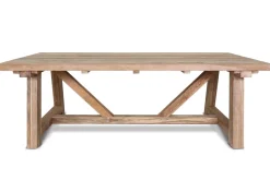 OUTFLEXX Esstisch XXL, natur, recyceltes Teak, 220x110cm, rustikal gebürstet, Tischplattenstärke 4cm, FSC®-zertifiziertes Produkt